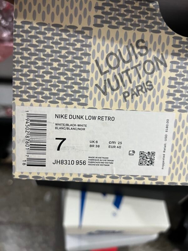 LV X NIKE DUNK LOW RETRO WHITE/BLACK-WHITE(36-47.5) - Image 9