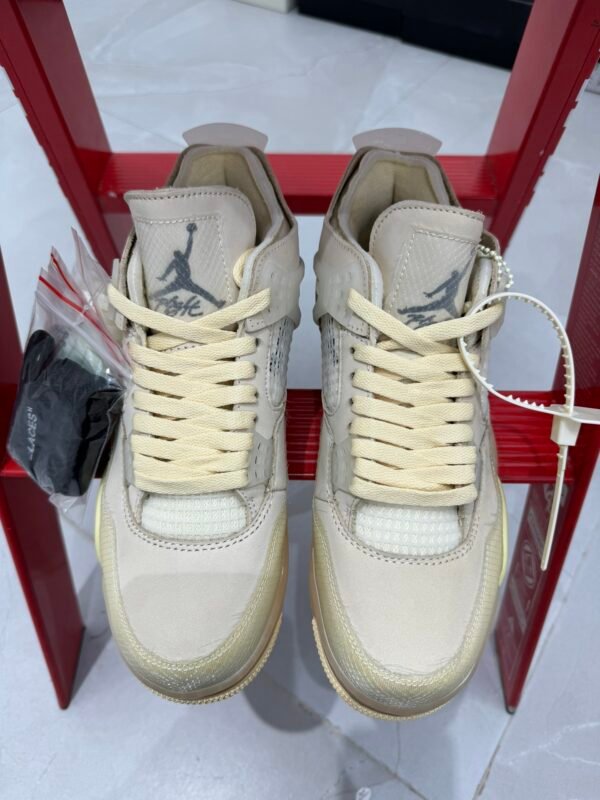 Air Jordan 4 x OW White Canvas(40-47.5) - Image 2