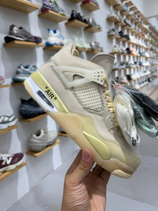 Air Jordan 4 x OW White Canvas(40-47.5) - Image 7