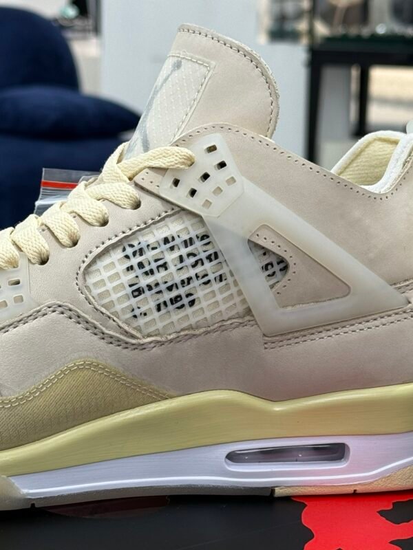 Air Jordan 4 x OW White Canvas(40-47.5) - Image 9