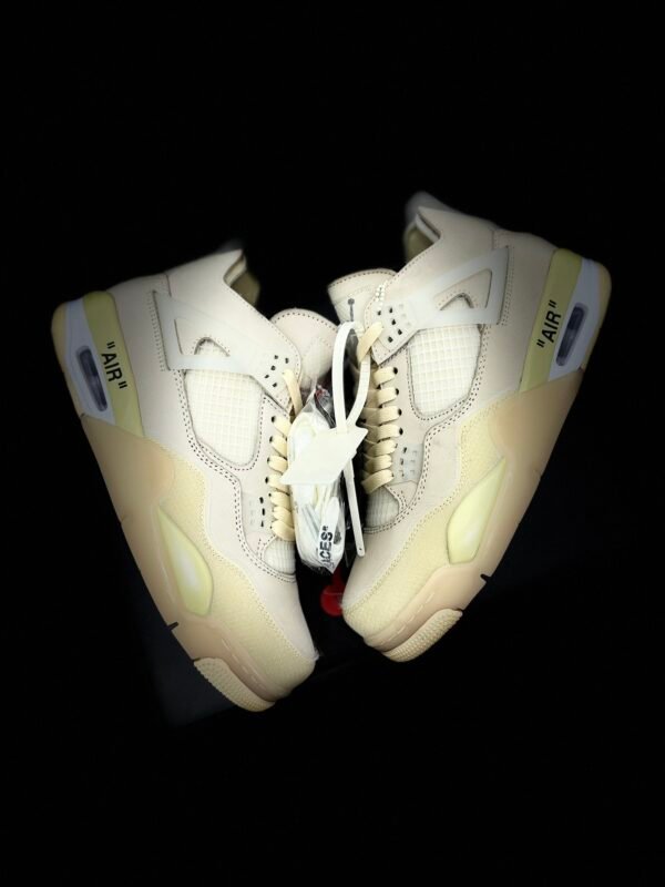 Air Jordan 4 x OW White Canvas(40-47.5) - Image 3