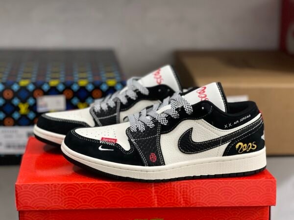 SUPREME X AIR JORDAN 1 LOW SERPENTINE BLACK RICE WHITE SERPENT NOIR RIZ BLANC(36-47.5)