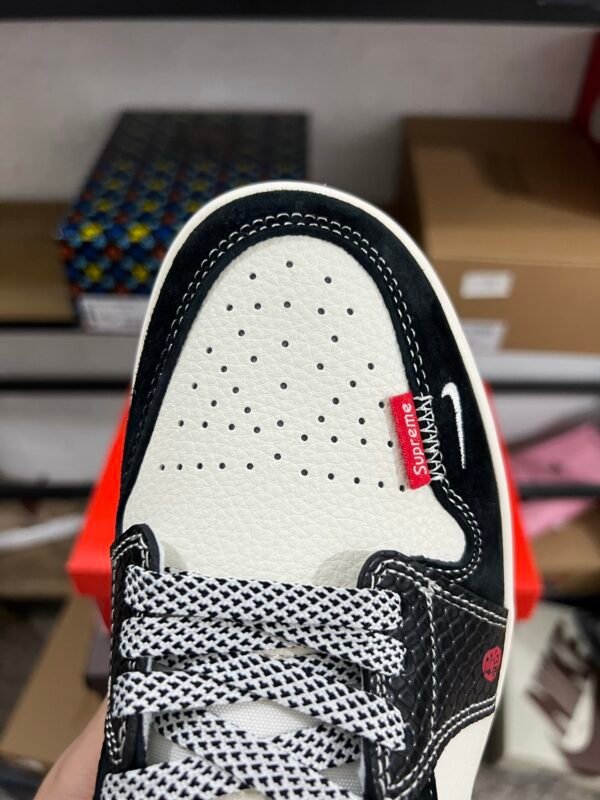 SUPREME X AIR JORDAN 1 LOW SERPENTINE BLACK RICE WHITE SERPENT NOIR RIZ BLANC(36-47.5) - Image 6