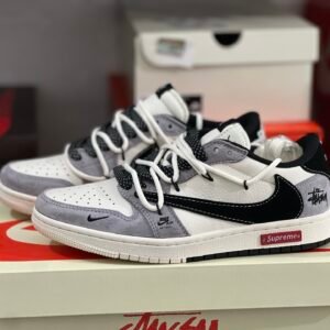 Supreme x Air Jordan 1 low Grey White/Black(36-47.5)