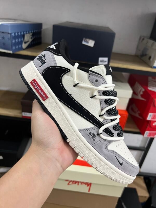 Supreme x Air Jordan 1 low Grey White/Black(36-47.5) - Image 2