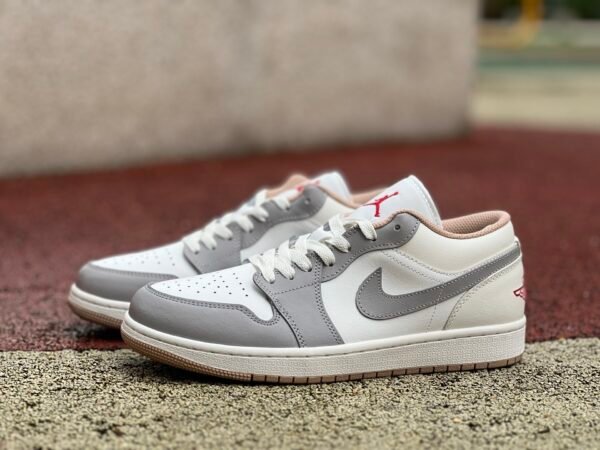 AIR JORDAN 1 LOW SAIL/FIRE-RED-COLLEGE GREY VOILE/GRIS COLLEGE/ROUGE FEU(36-47.5)