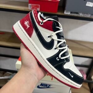 AIR JORDAN 1 LOW BLACK/BEIGE/RED NOIR/BEIGE/ROUGE(36-47.5)