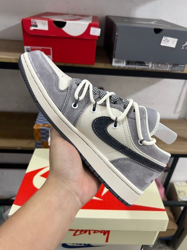 AIR JORDAN 1 LOW LIGHT GRAY/BEIGE GRIS CLARBEIGE(36-47.5) - Image 4