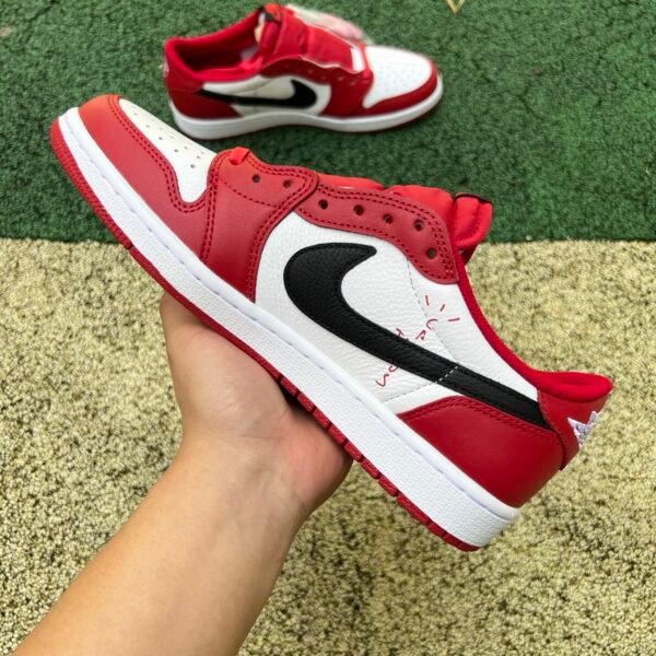 Travis Scott x Air Jordan 1 Low OG Black White Red(36-48.5) - Image 2
