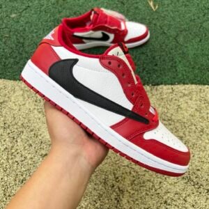 Travis Scott x Air Jordan 1 Low OG Black White Red(36-48.5)