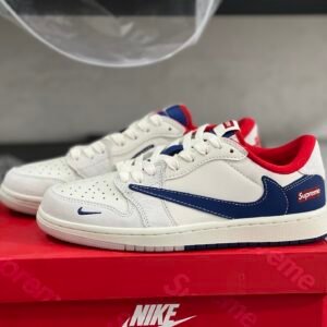 SUPREME X AIR JORDAN 1 LOW OG SP.T WHITE BLACK WHITE(36-47.5)