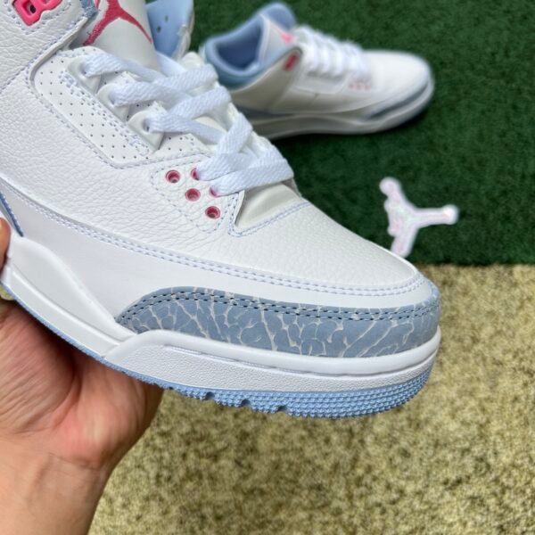 AIR JORDAN 3 RETRO (GS) WHITE/PINKGLOW-COBALT BLISS BLANC/COBALTBLISS/LUEUR VERTE(36-48.5) - Image 6