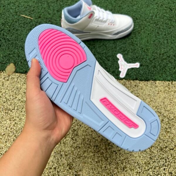 AIR JORDAN 3 RETRO (GS) WHITE/PINKGLOW-COBALT BLISS BLANC/COBALTBLISS/LUEUR VERTE(36-48.5) - Image 8