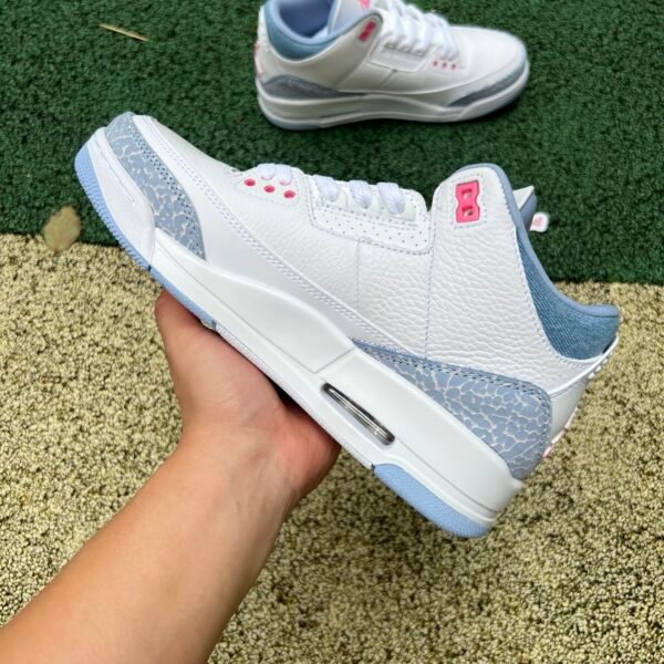 AIR JORDAN 3 RETRO (GS) WHITE/PINKGLOW-COBALT BLISS BLANC/COBALTBLISS/LUEUR VERTE(36-48.5) - Image 9