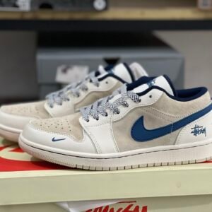 STUSSY X AIR JORDAN 1 LOW BEICE/BEIGE/ROYAL BLUE BEICE/BEIGE/BLEU ROYAL（36-47.5）