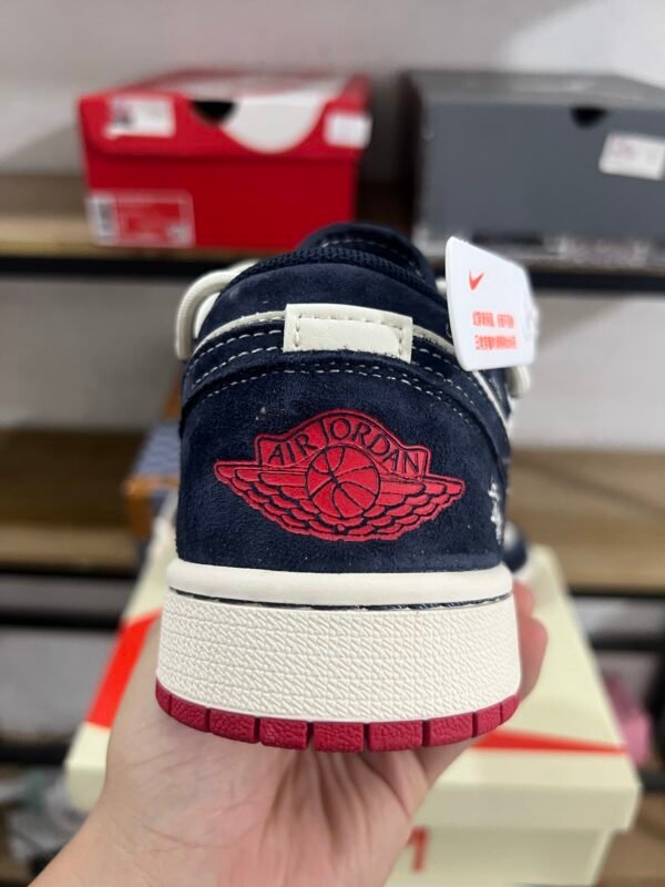 STUSSY X AIR JORDAN 1 LOW BLUE/BEIGE/RED NOIR/BEIGE/ROUGE(36-47.5) - Image 6