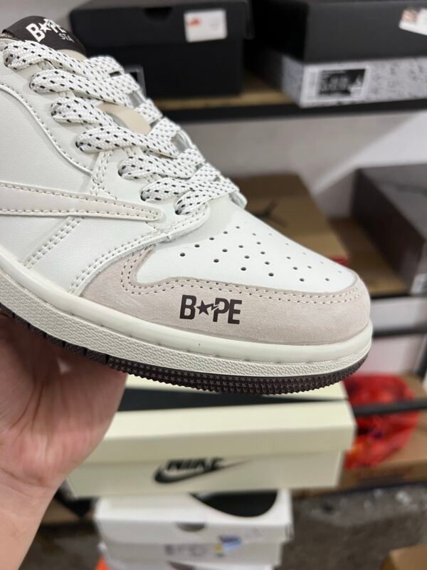 Travis Scot x BAPE x Air Jordan 1 Low White Brown(36-47.5) - Image 3
