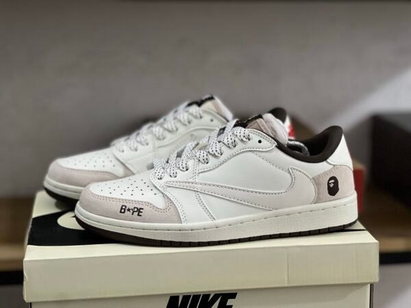 Travis Scot x BAPE x Air Jordan 1 Low White Brown(36-47.5)