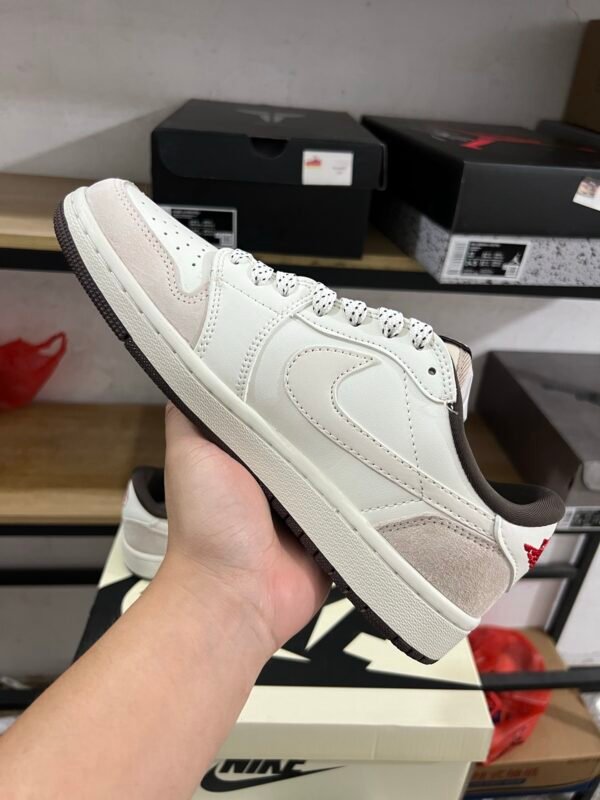 Travis Scot x BAPE x Air Jordan 1 Low White Brown(36-47.5) - Image 4