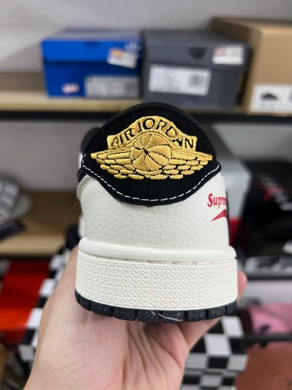 Travis Scot x Supreme x Air Jordan 1 Low White Black Red(36-47.5) - Image 4