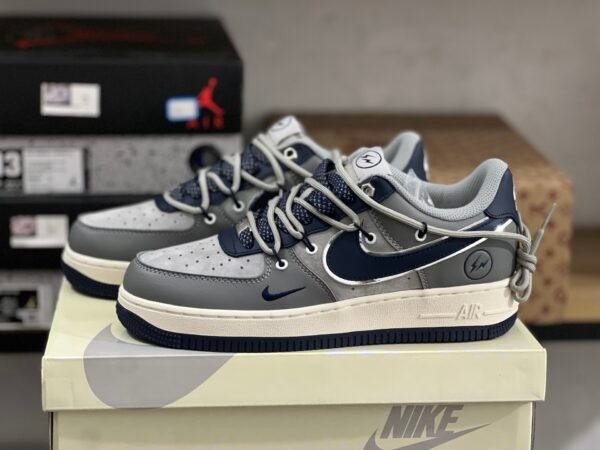 FRAGMENT DESIGN X AIR FORCE 1'07 LV8 BEIGE/DARK BLUE/GRAY BEIGE/BLEU FONCE/GRIS(36-47.5)