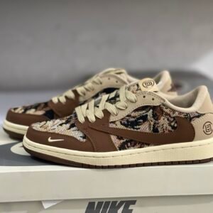 Travis Scot x EDC x Air Jordan 1 Low Mocha Brown Paisley(36-47.5)