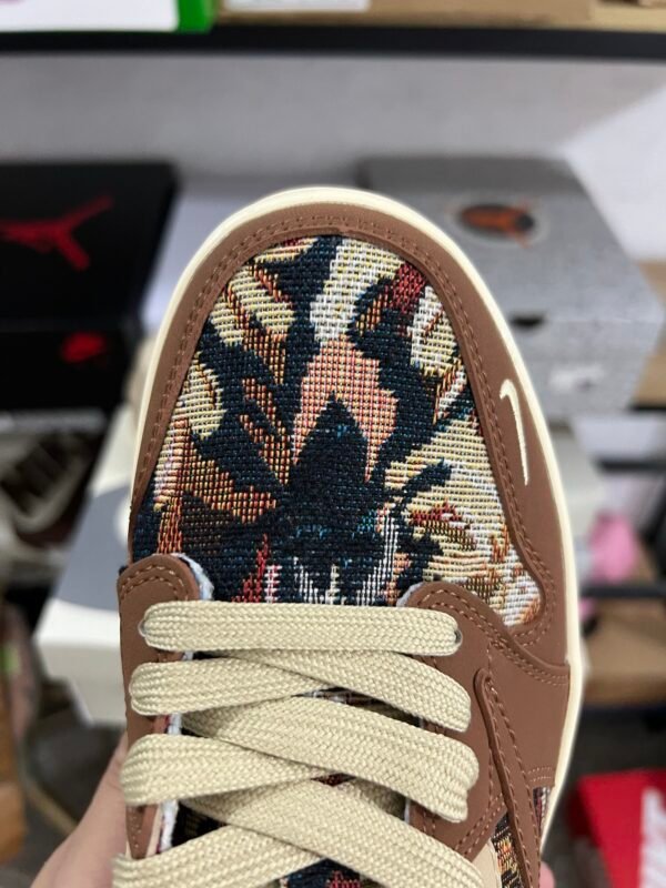 Travis Scot x EDC x Air Jordan 1 Low Mocha Brown Paisley(36-47.5) - Image 4