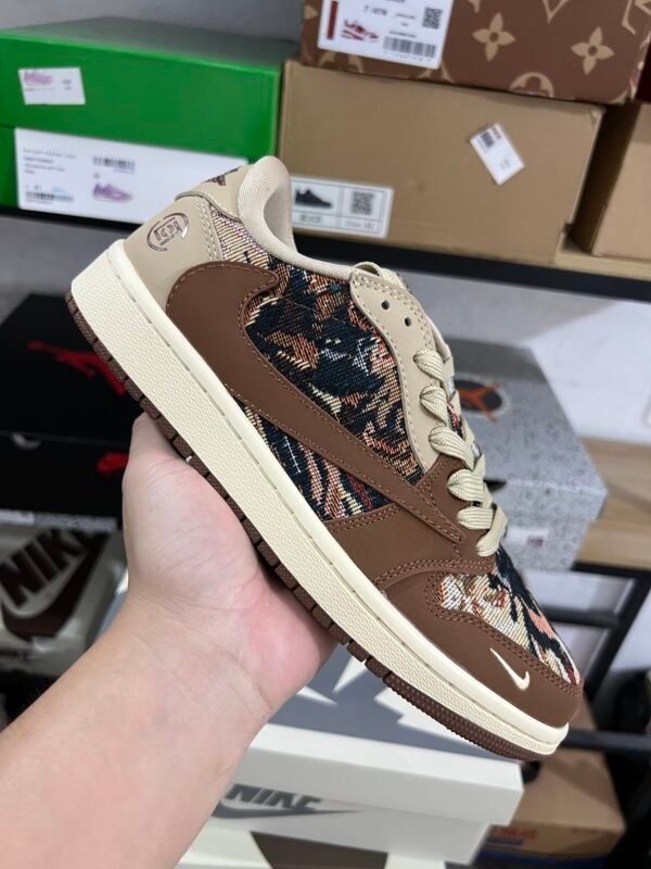 Travis Scot x EDC x Air Jordan 1 Low Mocha Brown Paisley(36-47.5) - Image 2