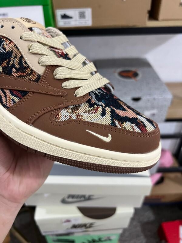 Travis Scot x EDC x Air Jordan 1 Low Mocha Brown Paisley(36-47.5) - Image 9