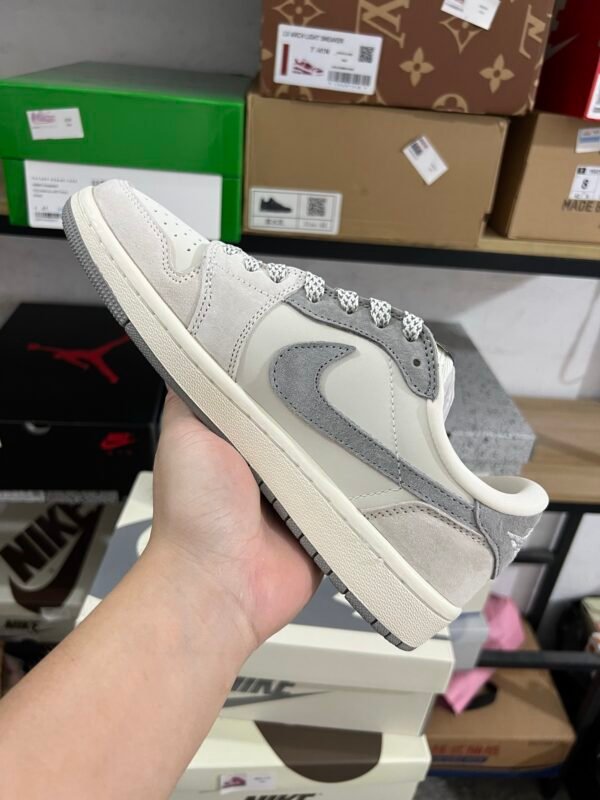 Travis Scot x Fragment Design x Air Jordan 1 Low White Gary(36-47.5) - Image 4