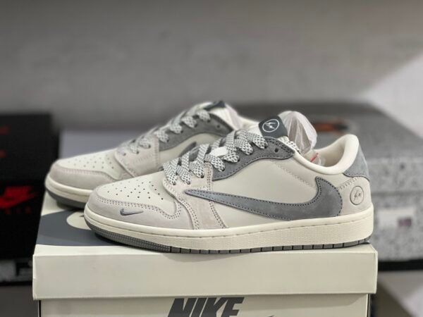 Travis Scot x Fragment Design x Air Jordan 1 Low White Gary(36-47.5)