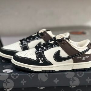 LV X NIKE DUNK LOW RETRO WHITE BLACK BROWN(36-47.5)