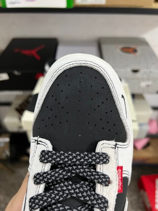 SUPREME X NIKE DUNK LOW RETRO WHITE BLACK-WHITE BLANC BLANC NOIR(36-47.5) - Image 4