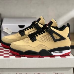 AIR JORDAN 4 RETRO (GS) SESAMEFIRE RED-BLACK-WHITE SESAMENOIRBLANCROUGE FEU(36-48.5)