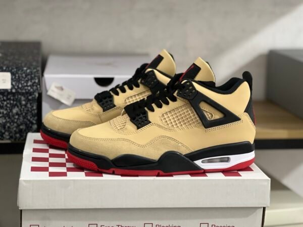 AIR JORDAN 4 RETRO (GS) SESAMEFIRE RED-BLACK-WHITE SESAMENOIRBLANCROUGE FEU(36-48.5)