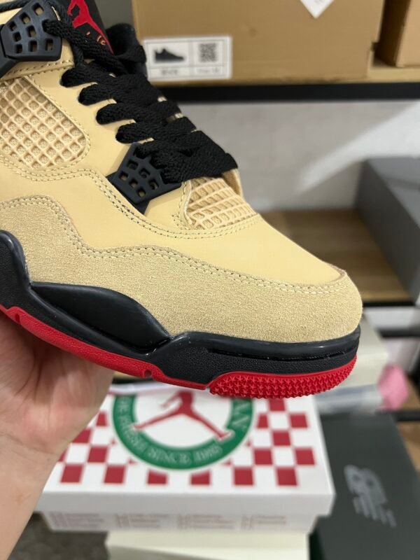 AIR JORDAN 4 RETRO (GS) SESAMEFIRE RED-BLACK-WHITE SESAMENOIRBLANCROUGE FEU(36-48.5) - Image 6