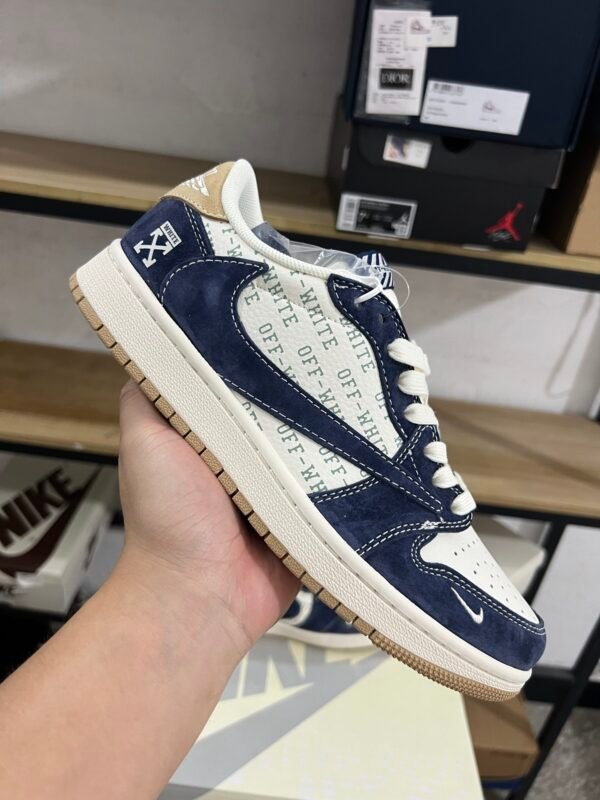 Travis Scott x Off-White x Air Jordan 1 Low Blue(36-47.5) - Image 2