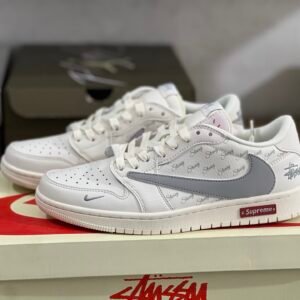 SUPREME X Travis Scott x AIR JORDAN 1 LOW White/Grey(36-47.5)