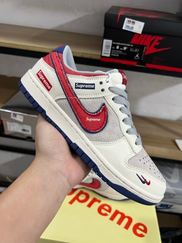 SUPREME X NIKE DUNK LOW RETRO BEIGE/BLUE/RED BEIGE/BLEU/ROUGE(36-47.5) - Image 8