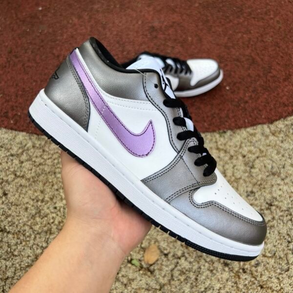 AIR JORDAN 1 LOW SE WHITE SLIVER PURPLE(36-46) - Image 2