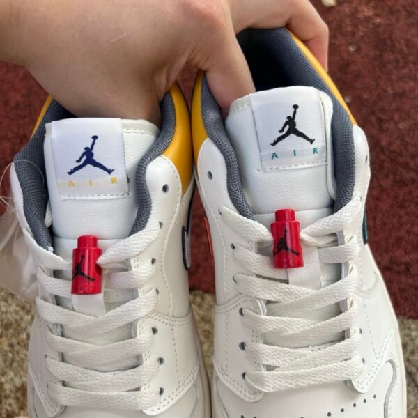 AIR JORDAN 1 LOW WHITE CANVAS GRAY YELLOW COLORFUL(36-47.5) - Image 11