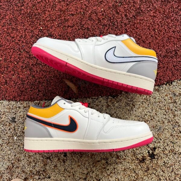 AIR JORDAN 1 LOW WHITE CANVAS GRAY YELLOW COLORFUL(36-47.5) - Image 10