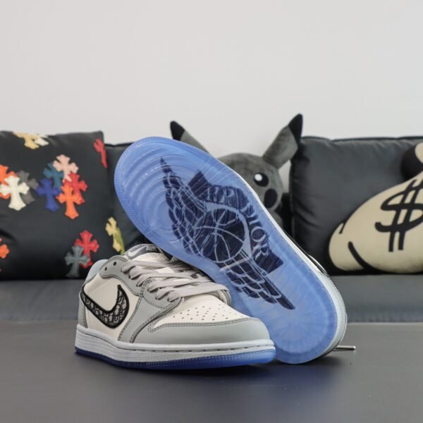 Dior X Air Jordan 1 LOW WHITE GRAY(36-48.5) - Image 3