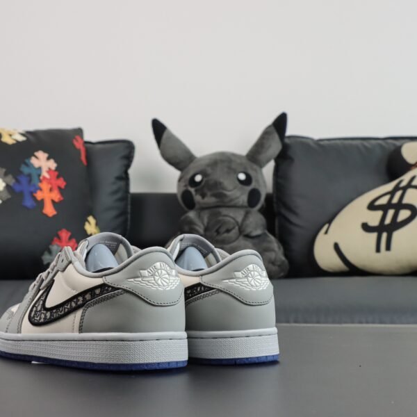 Dior X Air Jordan 1 LOW WHITE GRAY(36-48.5) - Image 5