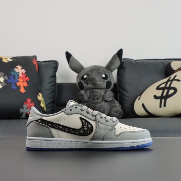 Dior X Air Jordan 1 LOW WHITE GRAY(36-48.5) - Image 6