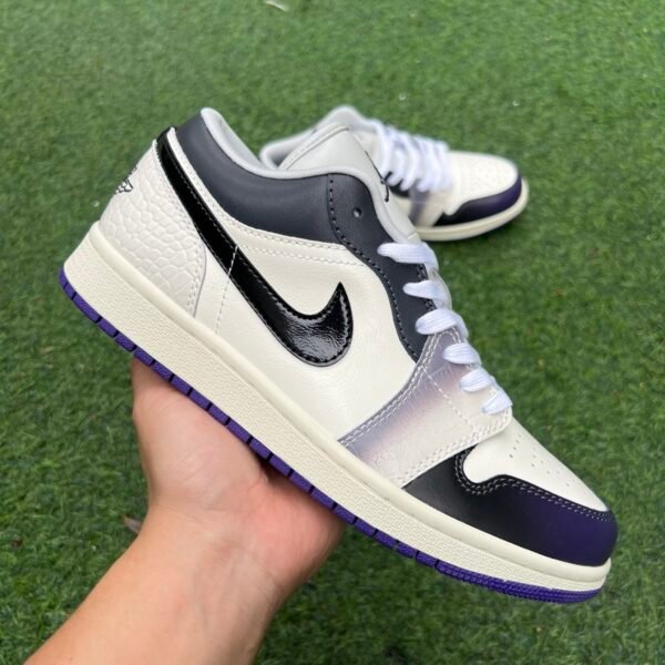 AIR JORDAN 1 LOW White Black Purple Punk(35.5-46) - Image 2