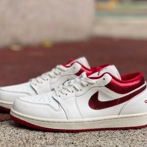 AIR JORDAN 1 LOW SE WHITE AND RED CRACKS BLANC ROUGE FISSURES(36-47.5)