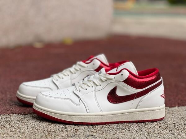 AIR JORDAN 1 LOW SE WHITE AND RED CRACKS BLANC ROUGE FISSURES(36-47.5)