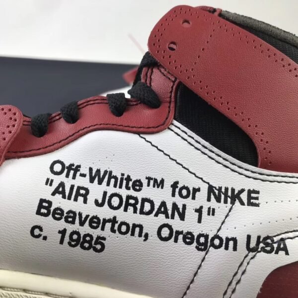 Off White x Air Jordan 1 Retro High OG Red（36-47.5） - Image 3